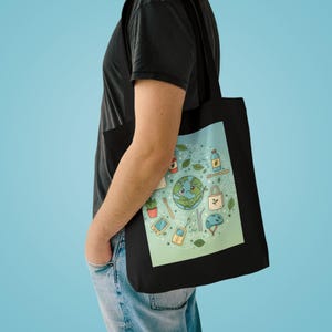 Eco Friendly Tote Bag - There Is No Planet B Reusable Shopping Bag, Earth Day Gift, Environmental Canvas Bag image 3