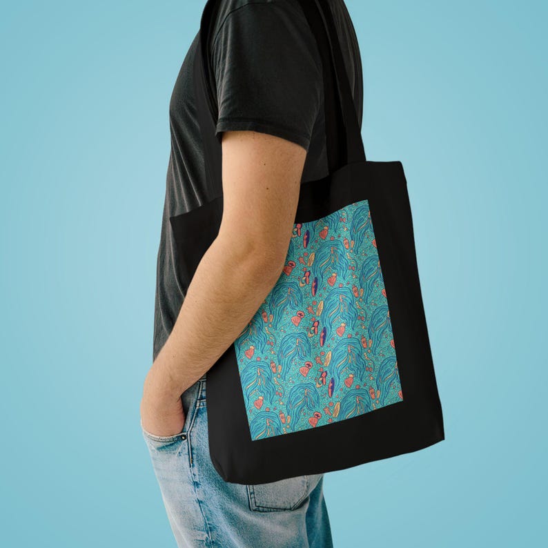Salty Hair Don't Care Beach Tote Bag | Summer Canvas Tote, Ocean Lover Gift, Bachelorette Beach Bag, Vacation Accessorie image 3