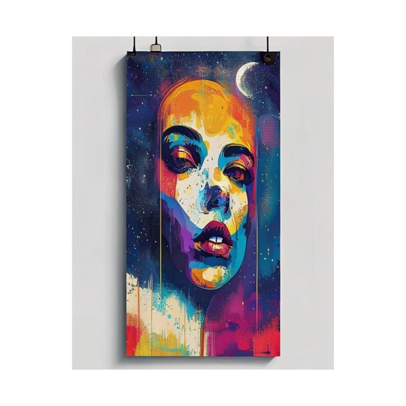 Moon Child Poster, Astrology Wall Art, Celestial Moon Decor, Zodiac Boho Print, Spiritual Moon Phase Art for Bedroom image 2
