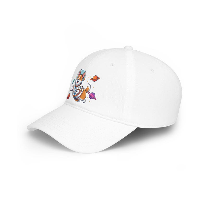 Corgi Astronaut Embroidered Baseball Cap, Cute Space Dog Lover Hat, Galaxy Puppy Dad Mom Gift image 2