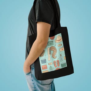 Salty Hair Don't Care Beach Tote Bag | Summer Canvas Tote | Vacation Gift imagen 3