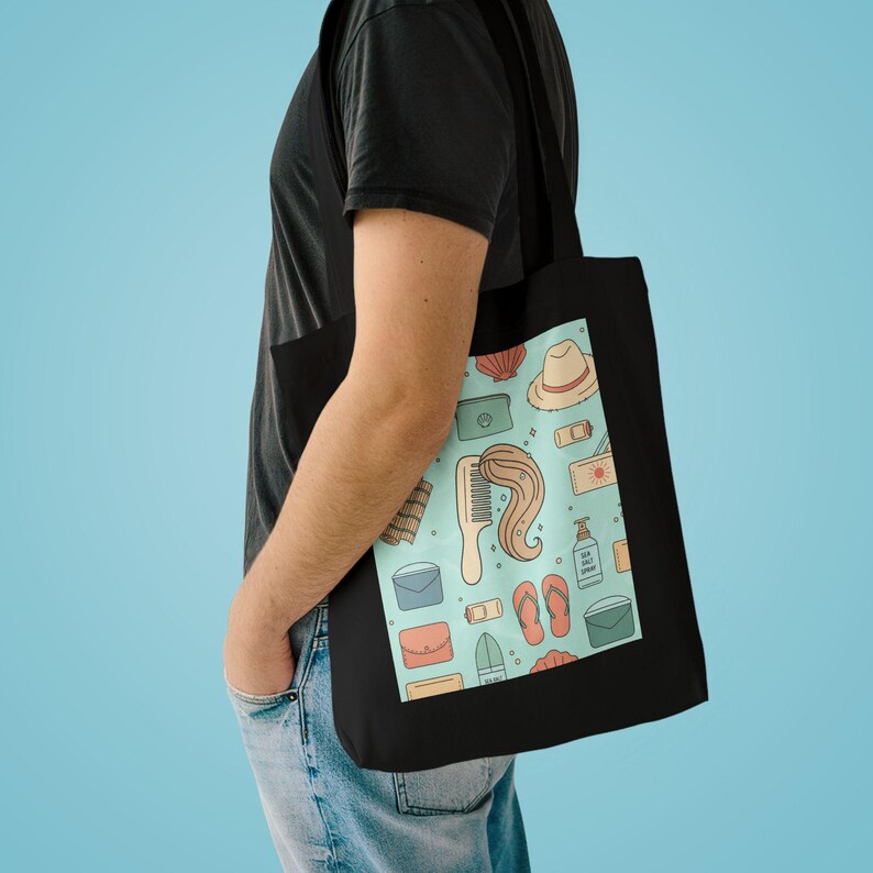 Salty Hair Don't Care Beach Tote Bag | Summer Canvas Tote | Vacation Gift imagen 3
