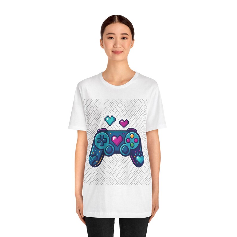 Gamer Controller Pixel Hearts - Tshirt afbeelding 3
