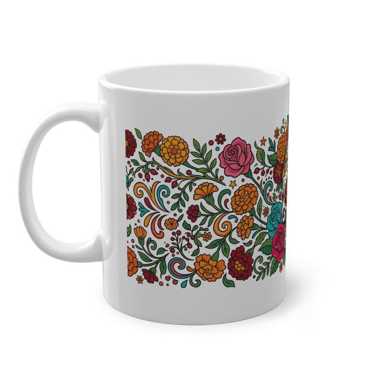 Skull With Flowers Day Of The Dead - Mug Bild 2