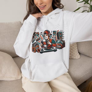 Retro Vinyl Record Music Lover - Hoodie image 4