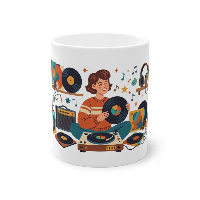Retro Vinyl Record Music Lover - Mug image 1