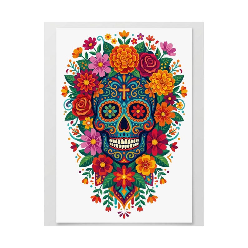 Skull With Flowers Day Of The Dead - Poster image 2
