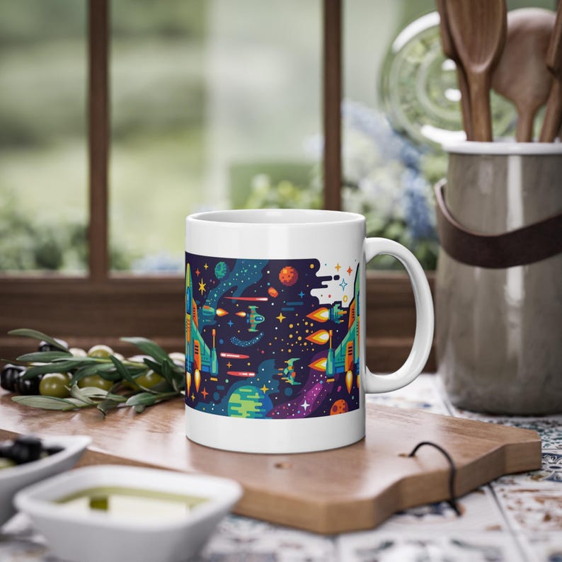 Retro Arcade Spaceship - Mug image 4