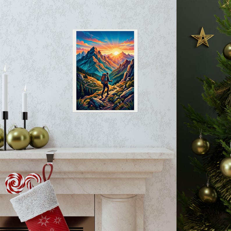 Mountain Sunrise Hiker - Poster Bild 7