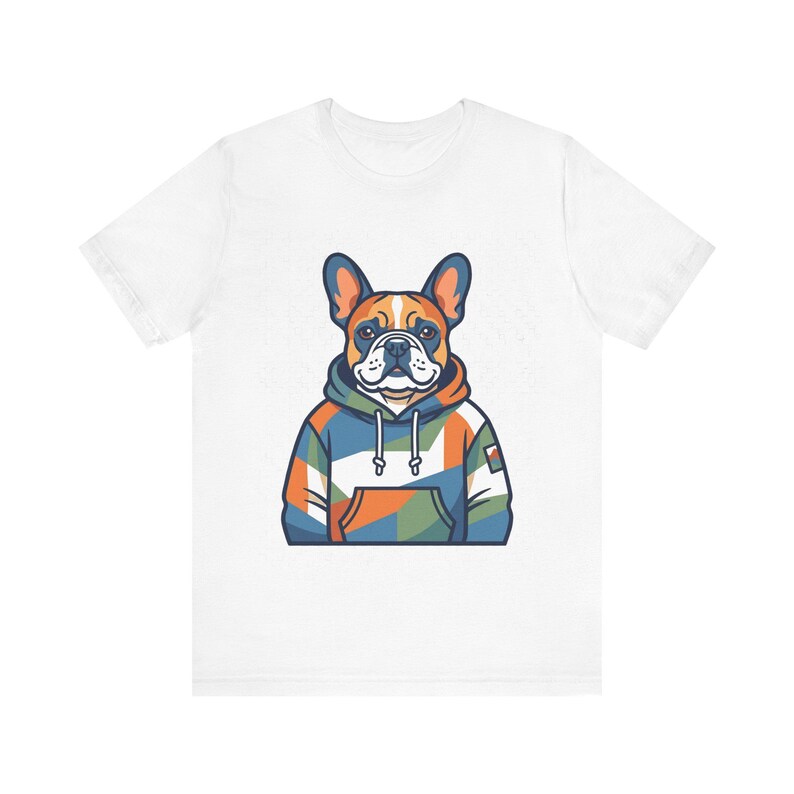 French Bulldog Wearing Hoodie - Tshirt 画像 1