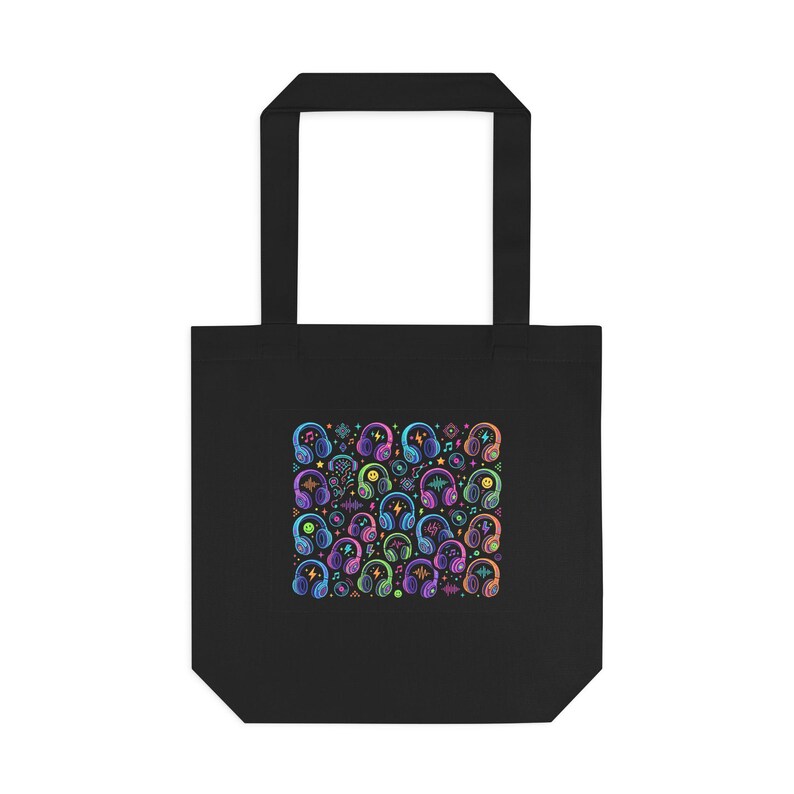 Rave Festival Neon Headphones - Tote Bag image 1