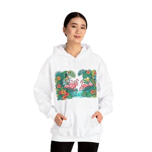 Tropical Flamingo Summer Vibes - Hoodie image 5