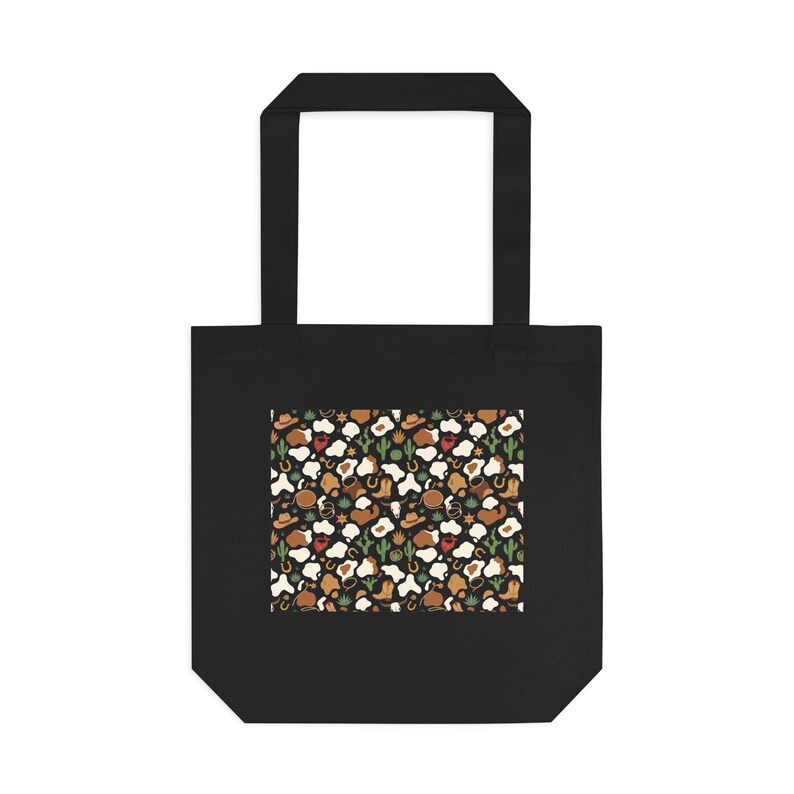 Cow Print Western Style - Tote Bag immagine 1