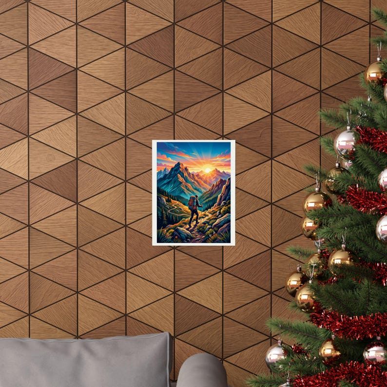 Mountain Sunrise Hiker - Poster Bild 4