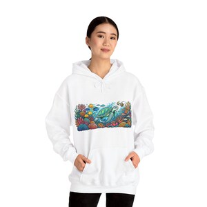 Tropical Sea Turtle Coral Reef - Hoodie imagen 6
