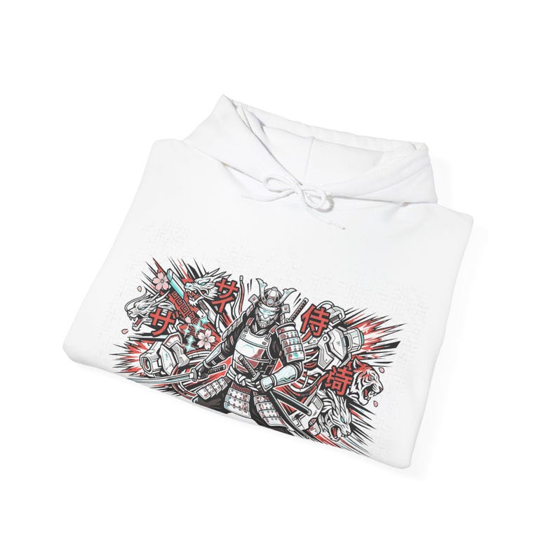Cyber Samurai Robot Warrior - Hoodie afbeelding 2