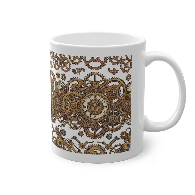 Steampunk Gears And Clockwork Brass - Mug image 3