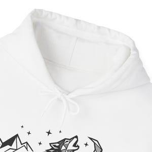 Minimalist Geometric Wolf Howling - Hoodie image 3