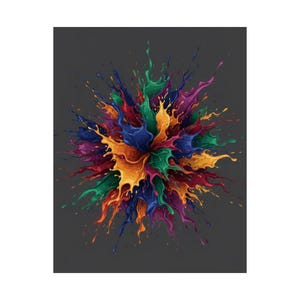Abstract Color Splash Poster, Modern Wall Art Print, Vibrant Colorful Decor image 2