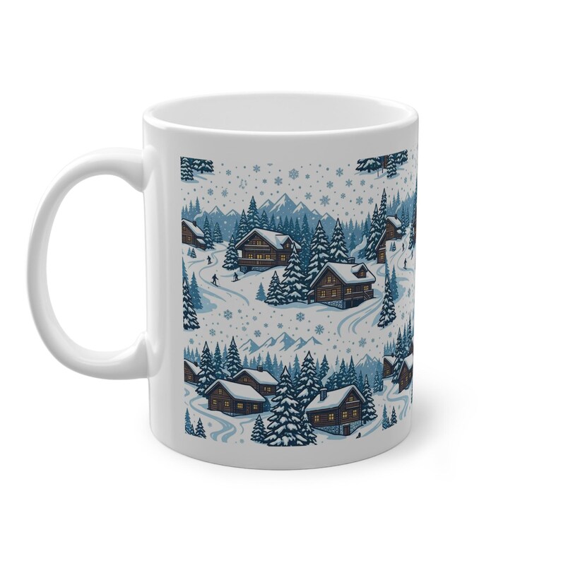 Alpine Chalet In Winter Snow - Mug afbeelding 2