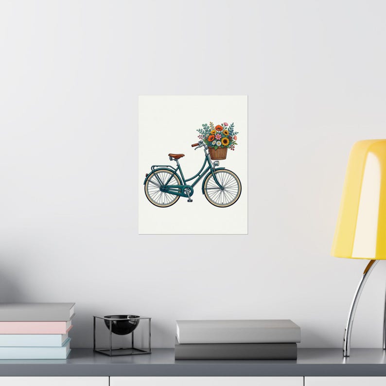 Vintage Bicycle With Basket - Poster Bild 8