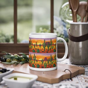 Desert Cactus Under Southwest Sunset - Mug image 4