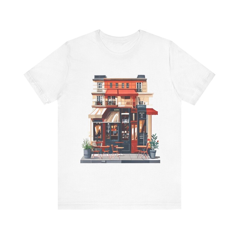 French Cafe Paris Street Scene - Tshirt image 1