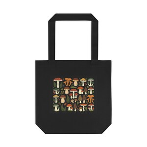 Vintage Botanical Mushroom Chart - Tote Bag zdjęcie 1
