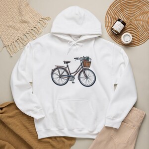 Vintage Bicycle With Basket - Hoodie image 4