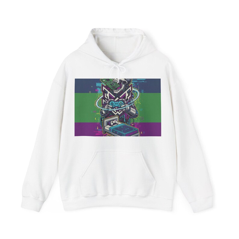 Eat Sleep Game Repeat Hoodie - Funny Gamer Gift, Video Game Sweatshirt, Gaming Pullover, Teen Boy Gift, Retro Gaming Clo afbeelding 1