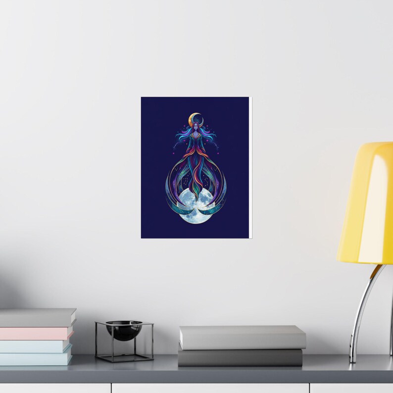 Moon Child Poster, Celestial Astrology Wall Art, Zodiac Moon Phase Art Print, Boho Moon Decor, Spiritual Room Decor image 8