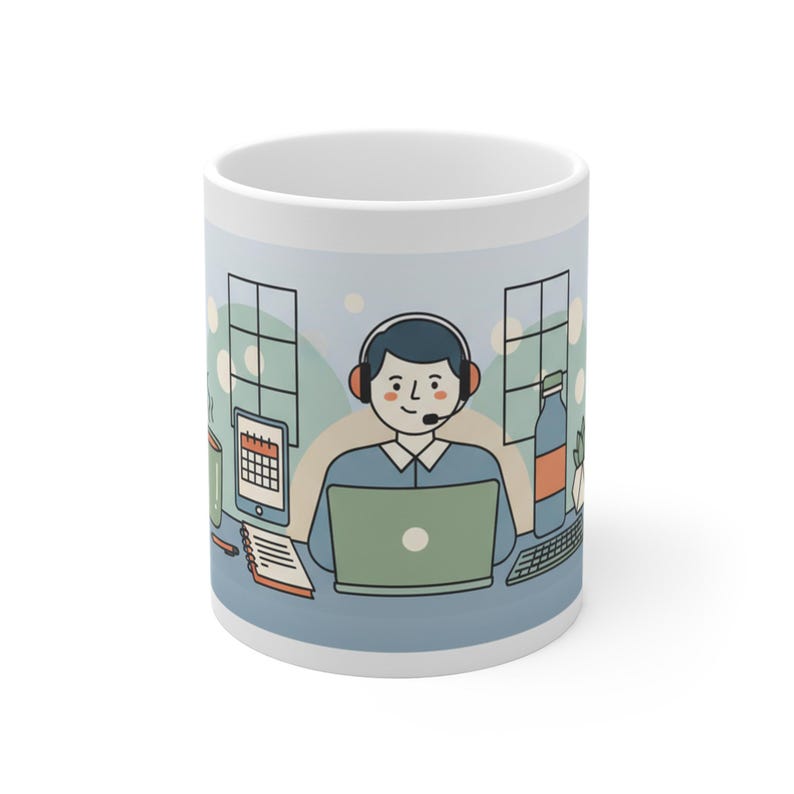 Funny Work From Home Mug - Professional Video Call Participant Coffee Cup - Remote Worker Gift - WFH Office Mug image 1