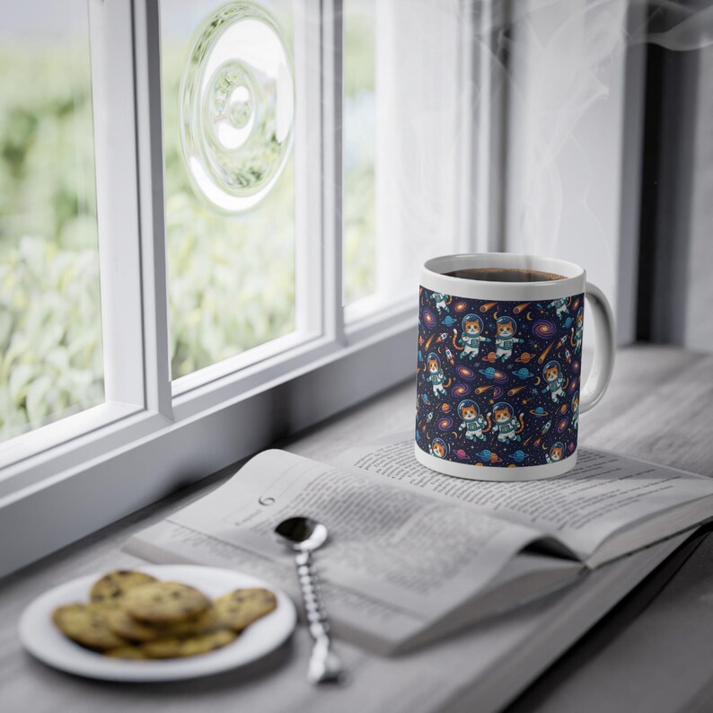 Cosmic Astronaut Cat Exploring Galaxies - Mug imagen 5