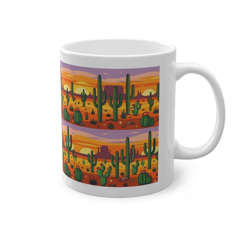 Desert Cactus Under Southwest Sunset - Mug image 3