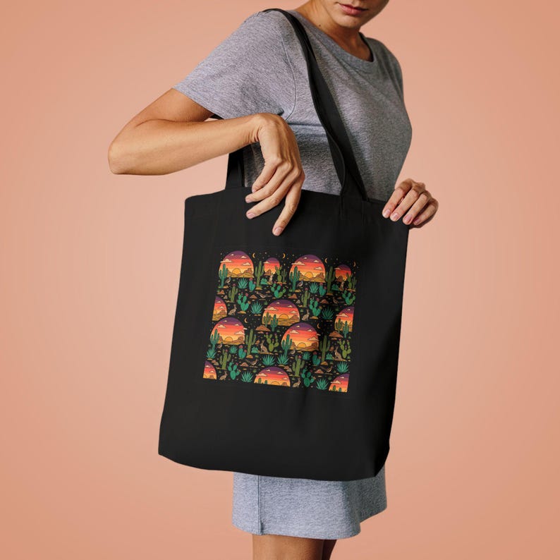 Desert Cactus Under Southwest Sunset - Tote Bag Bild 4