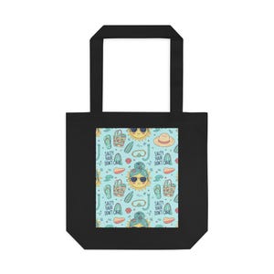 Salty Hair Don't Care Beach Tote Bag, Canvas Beach Bag, Summer Vacation Tote, Ocean Lover Gift afbeelding 1
