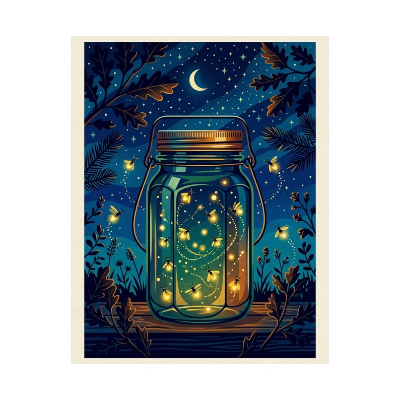 Mason Jar Fireflies Night - Poster bild 2