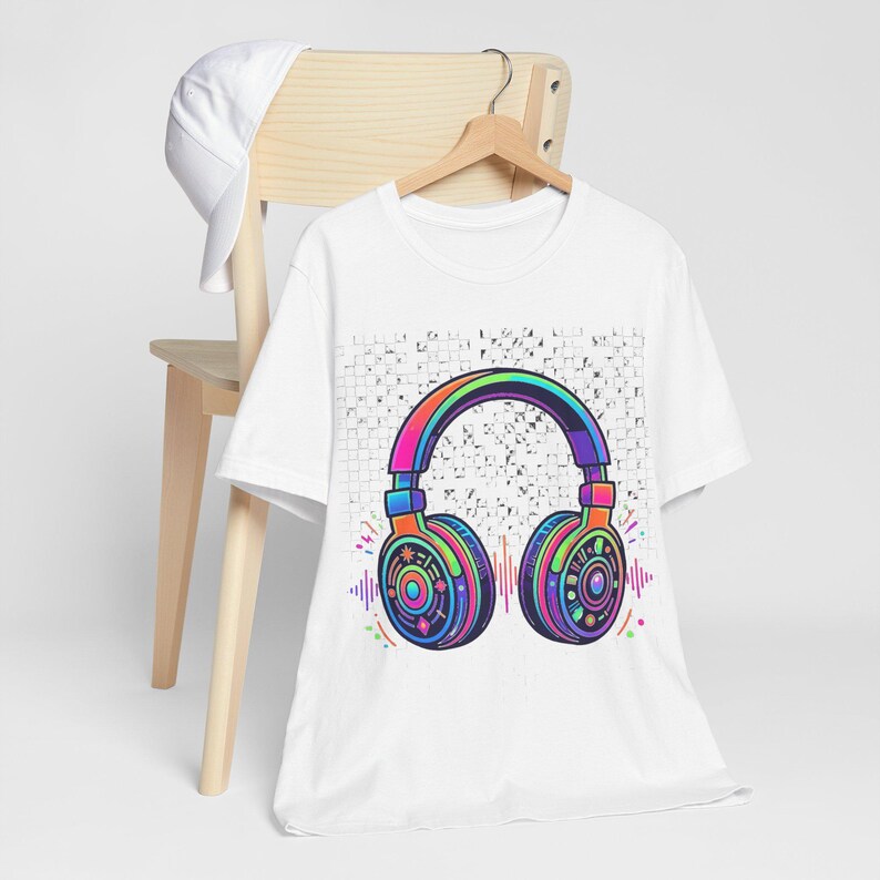 Rave Festival Neon Headphones - Tshirt image 4