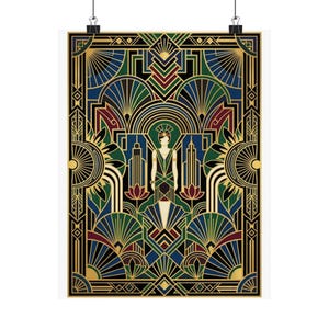 Art Deco Golden Geometry 1920S - Poster imagen 1