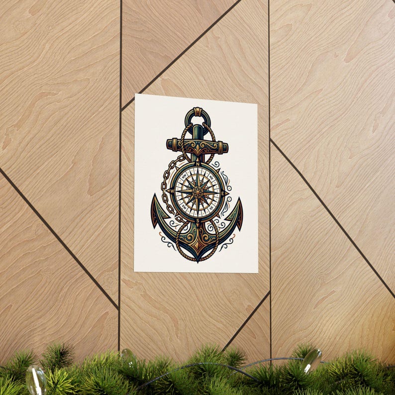 Nautical Anchor And Compass - Poster image 5