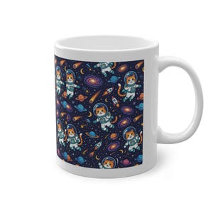 Cosmic Astronaut Cat Exploring Galaxies - Mug imagen 3
