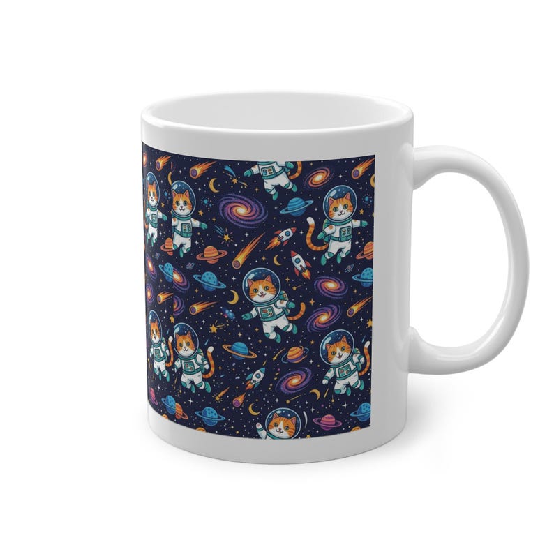 Cosmic Astronaut Cat Exploring Galaxies - Mug imagen 3