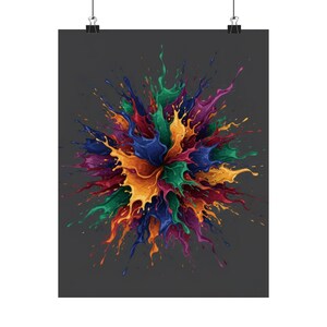 Abstract Color Splash Poster, Modern Wall Art Print, Vibrant Colorful Decor image 1