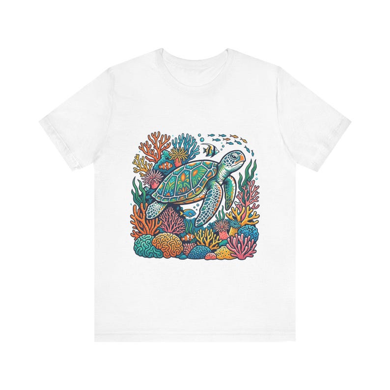 Tropical Sea Turtle Coral Reef - Tshirt imagen 1