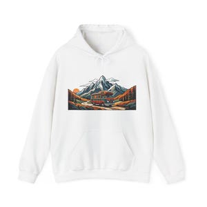 Vintage Travel Camper Van Mountains - Hoodie image 1