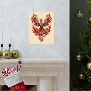 Mystical Phoenix Rising From Flames - Poster image 7