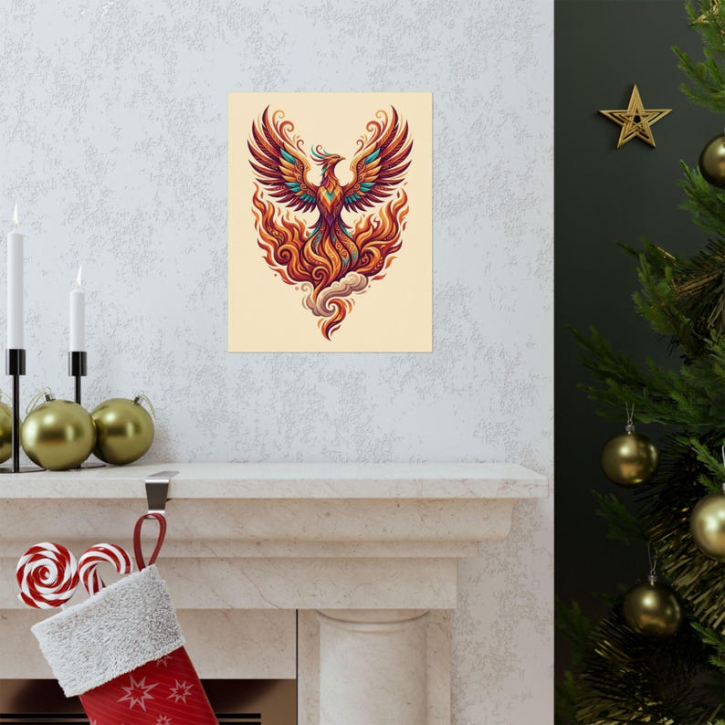 Mystical Phoenix Rising From Flames - Poster image 7