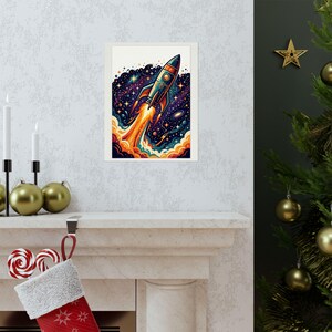 Space Rocket Launching Stars - Poster image 7