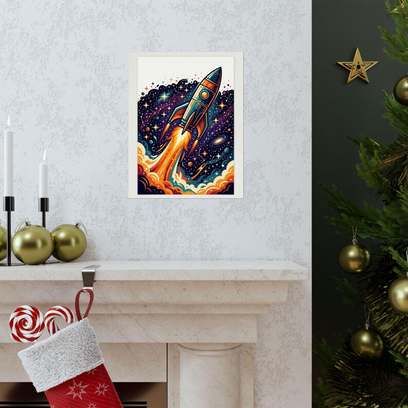 Space Rocket Launching Stars - Poster image 7