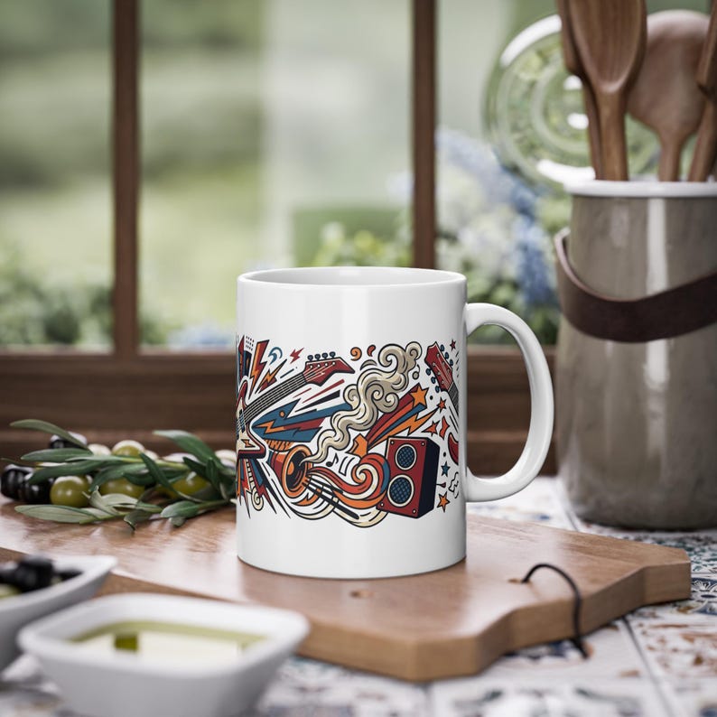 Electric Guitar Rock On - Mug afbeelding 4